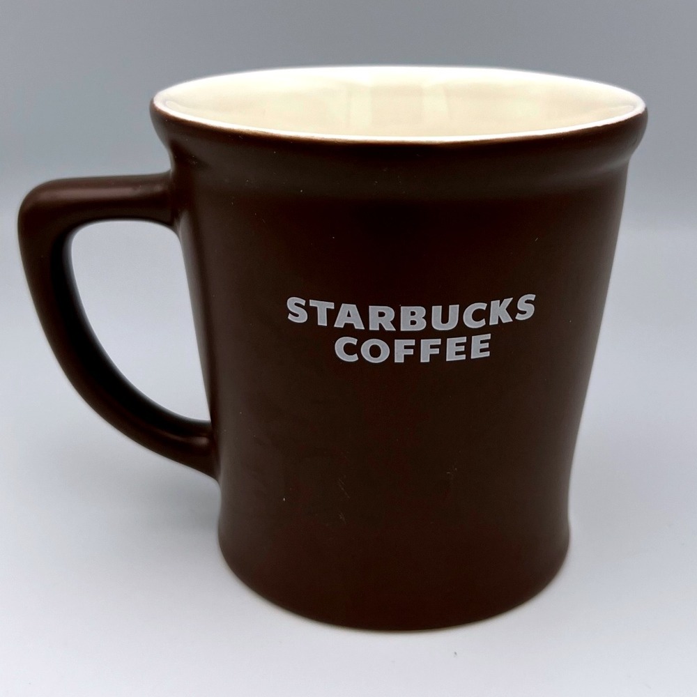 Starbucks Coffee Brown Ceramic Mug – 16 oz 2008 Logo White Interior